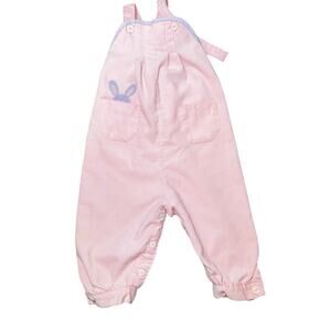 Vintage Health-Tex pink corduroy easter bunny spring overall romper size 24 mon